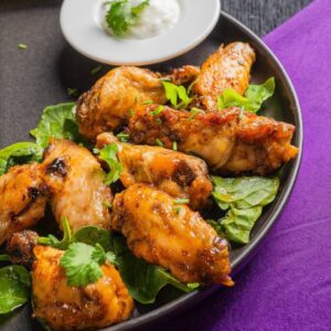 Alitas de pollo con salsa agridulce
