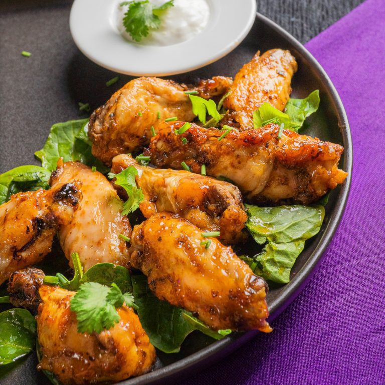 Alitas de pollo con salsa agridulce