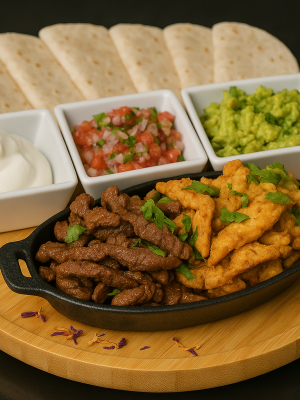 Tacos con carnes y acompañamientos