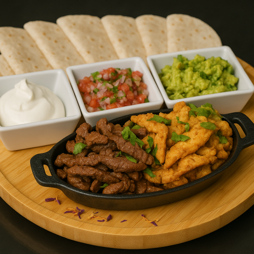 Tacos con carnes y acompañamientos